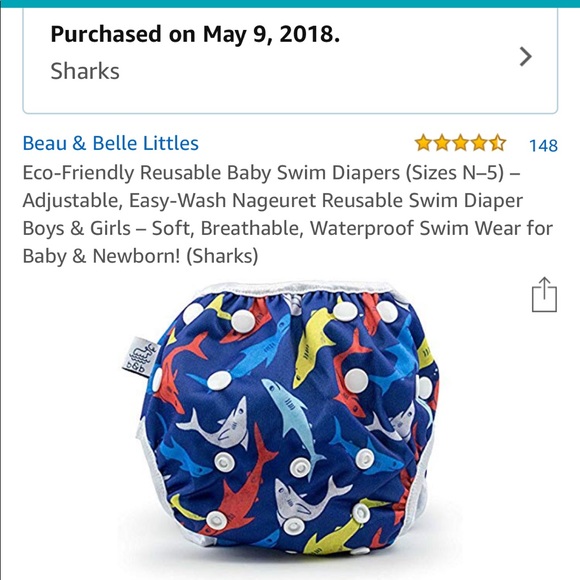 Beau & Belle Littles Reusable Swim Diaper - Picture 6 of 7